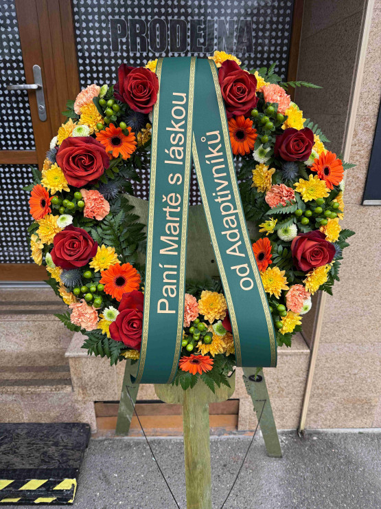 Smuteční věnec Premium oranžový Smuteční věnec Premium oranžový