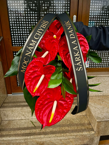 Smuteční kytice pro muže s anturií