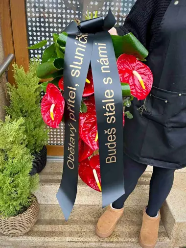 Smuteční kytice pro muže s anturií