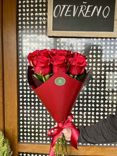 Kytice Valentýnských růží Premium 50cm