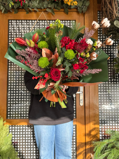 Zimní kytice červená