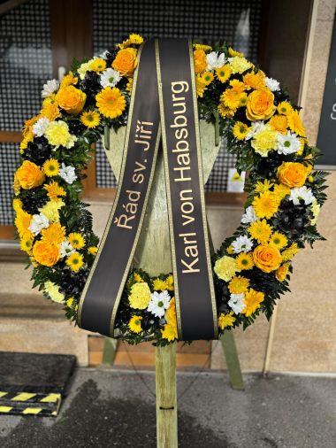 Smuteční věnec Premium žlutý