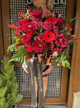 Velký černý smuteční box se stuhou Velký černý smuteční box se stuhou