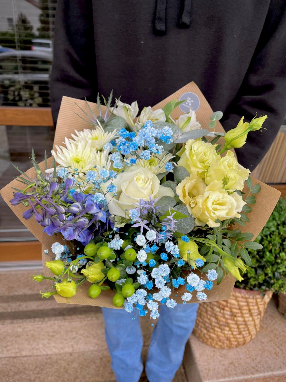 Modrá kytice z online květinářství