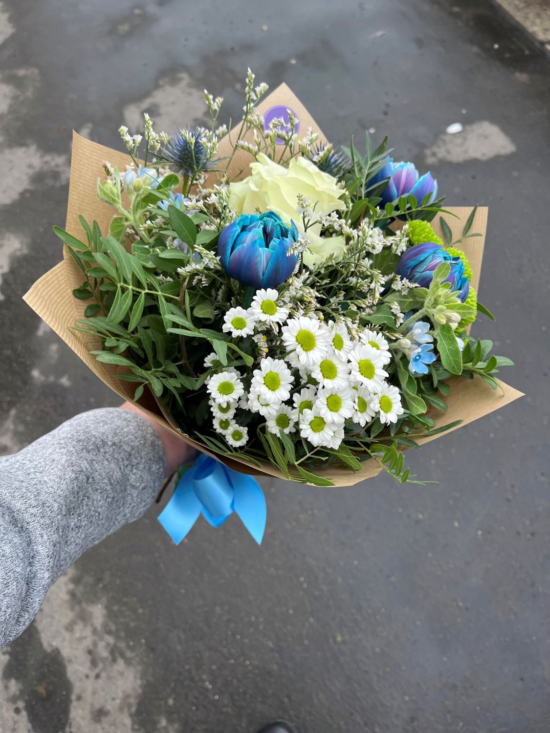 Modrá zimní kytice